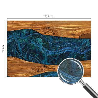 Moderne Vlies-Fototapete mit blauem Holzmotiv