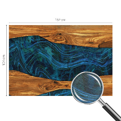 Moderne Vlies-Fototapete mit blauem Holzmotiv