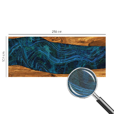 Moderne Vlies-Fototapete mit blauem Holzmotiv