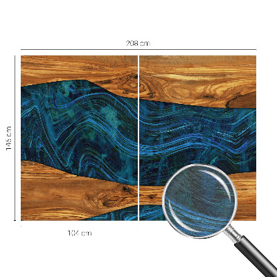 Moderne Vlies-Fototapete mit blauem Holzmotiv