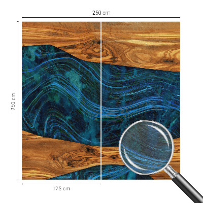 Moderne Vlies-Fototapete mit blauem Holzmotiv