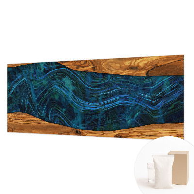 Moderne Vlies-Fototapete mit blauem Holzmotiv