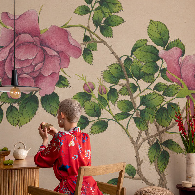 Fototapete mit romantischem Rosenmotiv