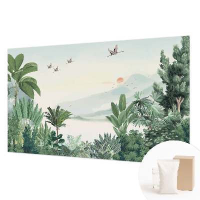 Fototapete fürs Schlafzimmer mit einem Motiv einer tropischen Oase