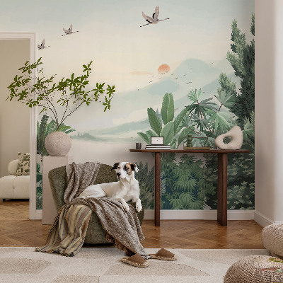 Fototapete fürs Schlafzimmer mit einem Motiv einer tropischen Oase