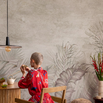 Vlies-Fototapete fürs Kinderzimmer mit dekorativem Blattmotiv