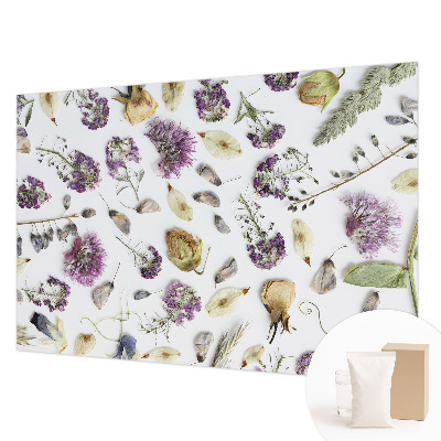 Vliestapete fürs Schlafzimmer mit Motiv getrockneter Blumen
