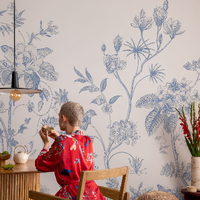 Wand-Fototapete mit floralem Muster