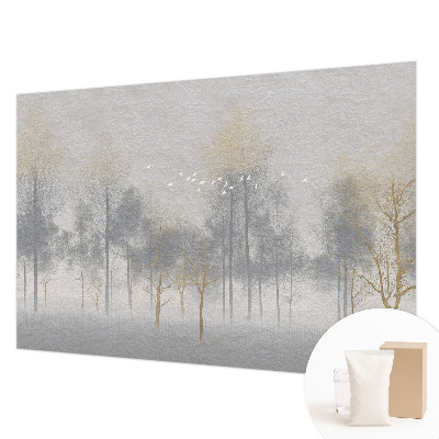 Fototapete fürs Schlafzimmer mit einem beruhigenden Waldmotiv