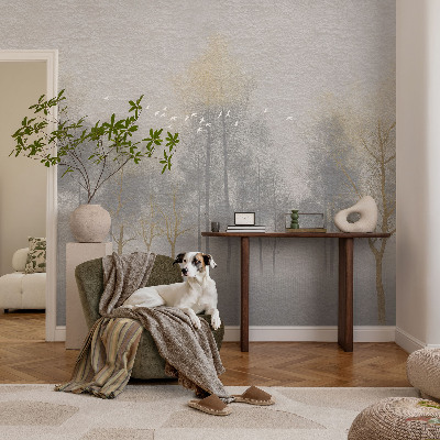 Fototapete fürs Schlafzimmer mit einem beruhigenden Waldmotiv
