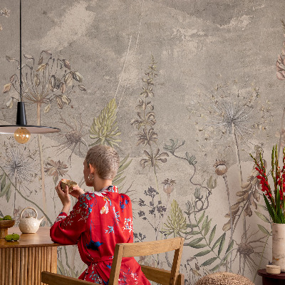 Vlies-Fototapete fürs Schlafzimmer mit Motiv Wildpflanzen