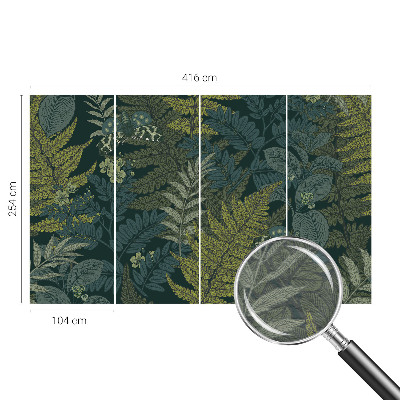 Vlies-Fototapete mit grünem Pflanzenmotiv für ein elegantes Raumambiente