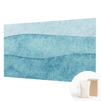 Wandtapete mit blauem Wellendesign