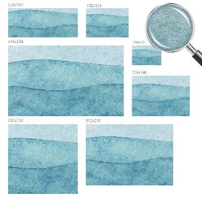 Wandtapete mit blauem Wellendesign