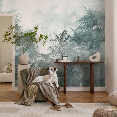 Vlies-Fototapete fürs Wohnzimmer mit exotischem Grün als Motiv
