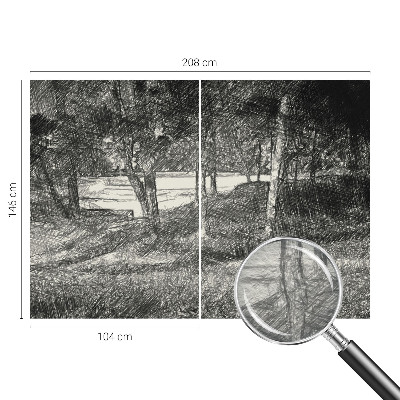 Moderne Vlies-Fototapete Eine friedliche Landschaft