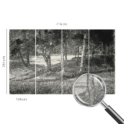 Moderne Vlies-Fototapete mit einer friedlichen Landschaft als Motiv