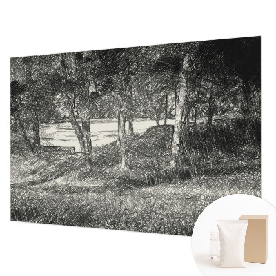 Moderne Vlies-Fototapete mit einer friedlichen Landschaft als Motiv