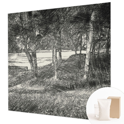 Moderne Vlies-Fototapete mit einer friedlichen Landschaft als Motiv