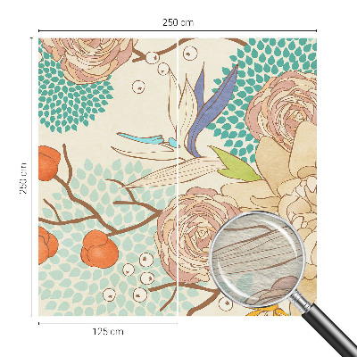 Wand-Fototapete mit einem Motiv aus fantasievollen Blumen