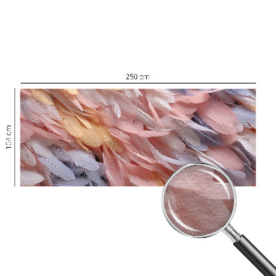 Fototapete nach Maß mit pastellfarbenen Federn