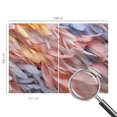 Fototapete nach Maß mit pastellfarbenen Federn