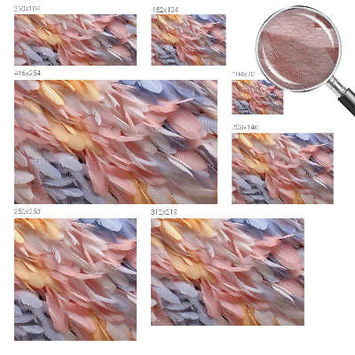 Fototapete nach Maß mit pastellfarbenen Federn