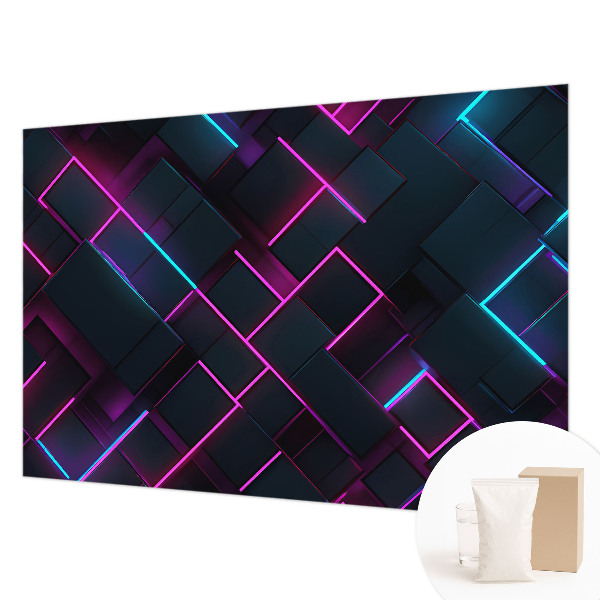 Dekorative Wand-Fototapete mit Neongeometrie-Motiv