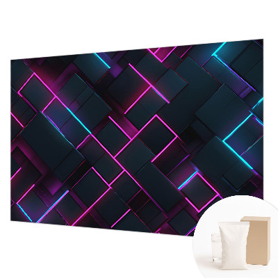 Dekorative Wand-Fototapete mit Neongeometrie-Motiv
