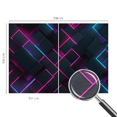 Dekorative Wand-Fototapete mit Neongeometrie-Motiv