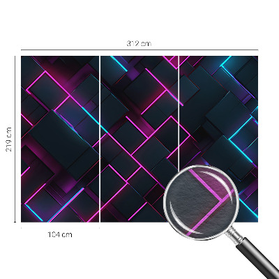 Dekorative Wand-Fototapete mit Neongeometrie-Motiv