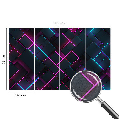 Dekorative Wand-Fototapete mit Neongeometrie-Motiv
