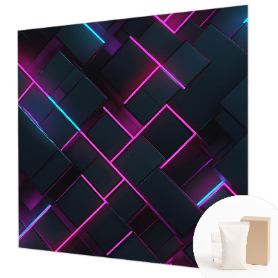Dekorative Wand-Fototapete mit Neongeometrie-Motiv
