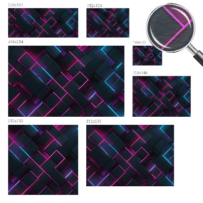 Dekorative Wand-Fototapete mit Neongeometrie-Motiv