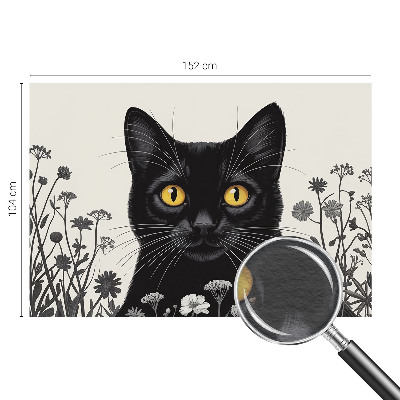 Fototapete fürs Kinderzimmer mit Katzen- und Blumenmotiv