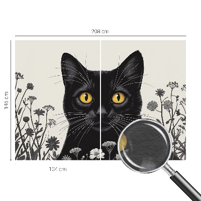 Fototapete fürs Kinderzimmer mit Katzen- und Blumenmotiv