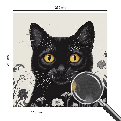 Fototapete fürs Kinderzimmer mit Katzen- und Blumenmotiv