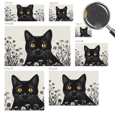 Fototapete fürs Kinderzimmer mit Katzen- und Blumenmotiv
