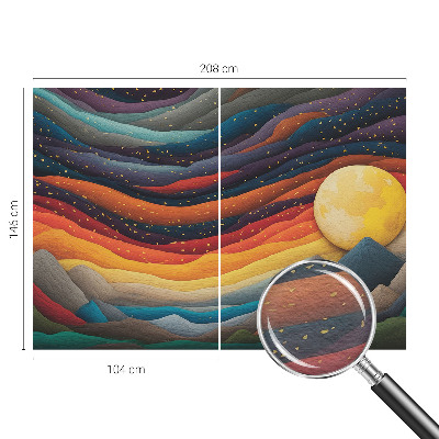 Moderne Vlies-Fototapete Farbenfrohe Berge