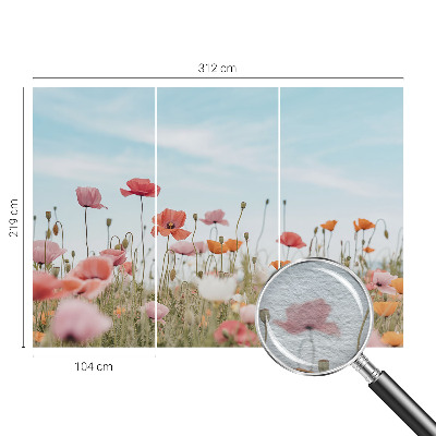 Motivtapete aus Vlies mit Mohnblumen-Motiv