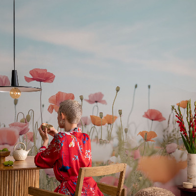 Motivtapete aus Vlies mit Mohnblumen-Motiv