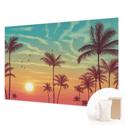 Vliestapete fürs Wohnzimmer mit einem Motiv tropischer Landschaft