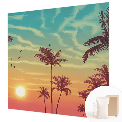 Vliestapete fürs Wohnzimmer mit einem Motiv tropischer Landschaft