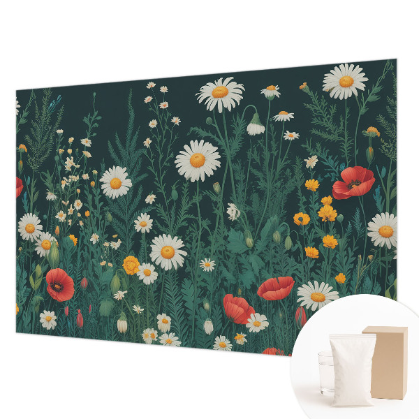 Moderne Vlies-Fototapete mit Motiv von Wildblumen