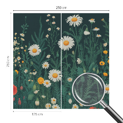 Moderne Vlies-Fototapete mit Motiv von Wildblumen