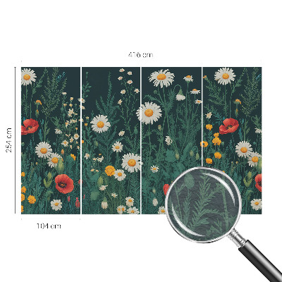Moderne Vlies-Fototapete mit Motiv von Wildblumen