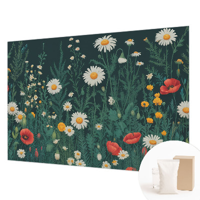 Moderne Vlies-Fototapete mit Motiv von Wildblumen