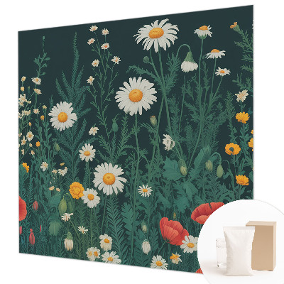 Moderne Vlies-Fototapete mit Motiv von Wildblumen