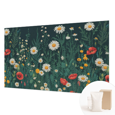 Moderne Vlies-Fototapete mit Motiv von Wildblumen