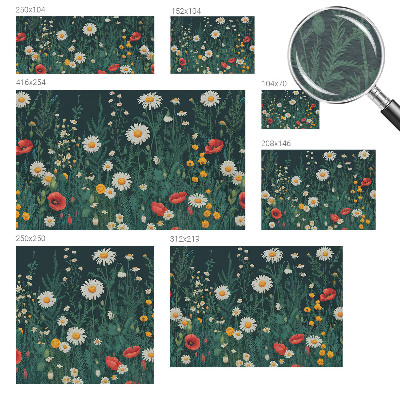 Moderne Vlies-Fototapete mit Motiv von Wildblumen